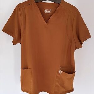 Carhartt Women's V-Neck Scrub Top Rust Brown